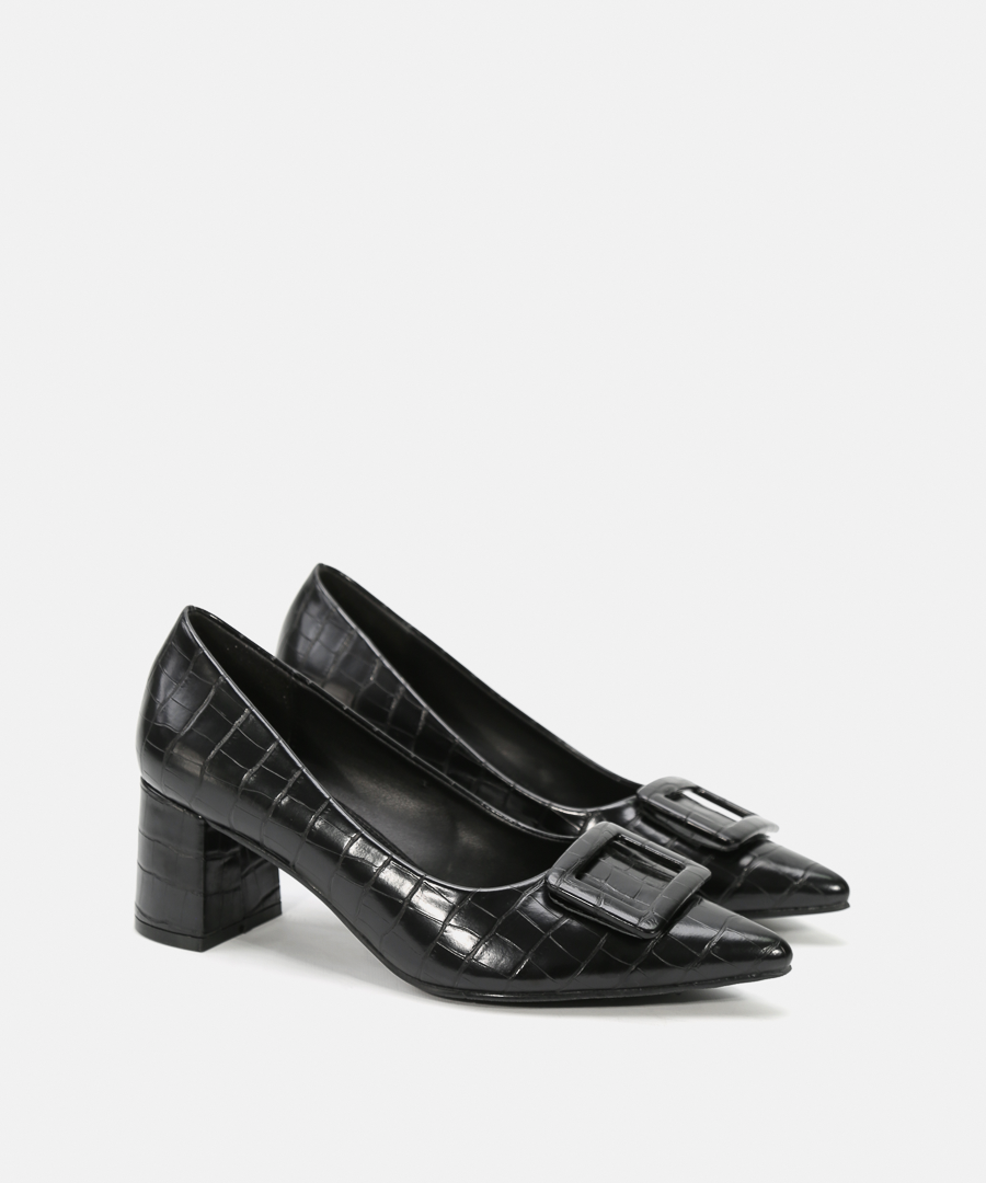 Sapatos salto efeito crocodilo image number null